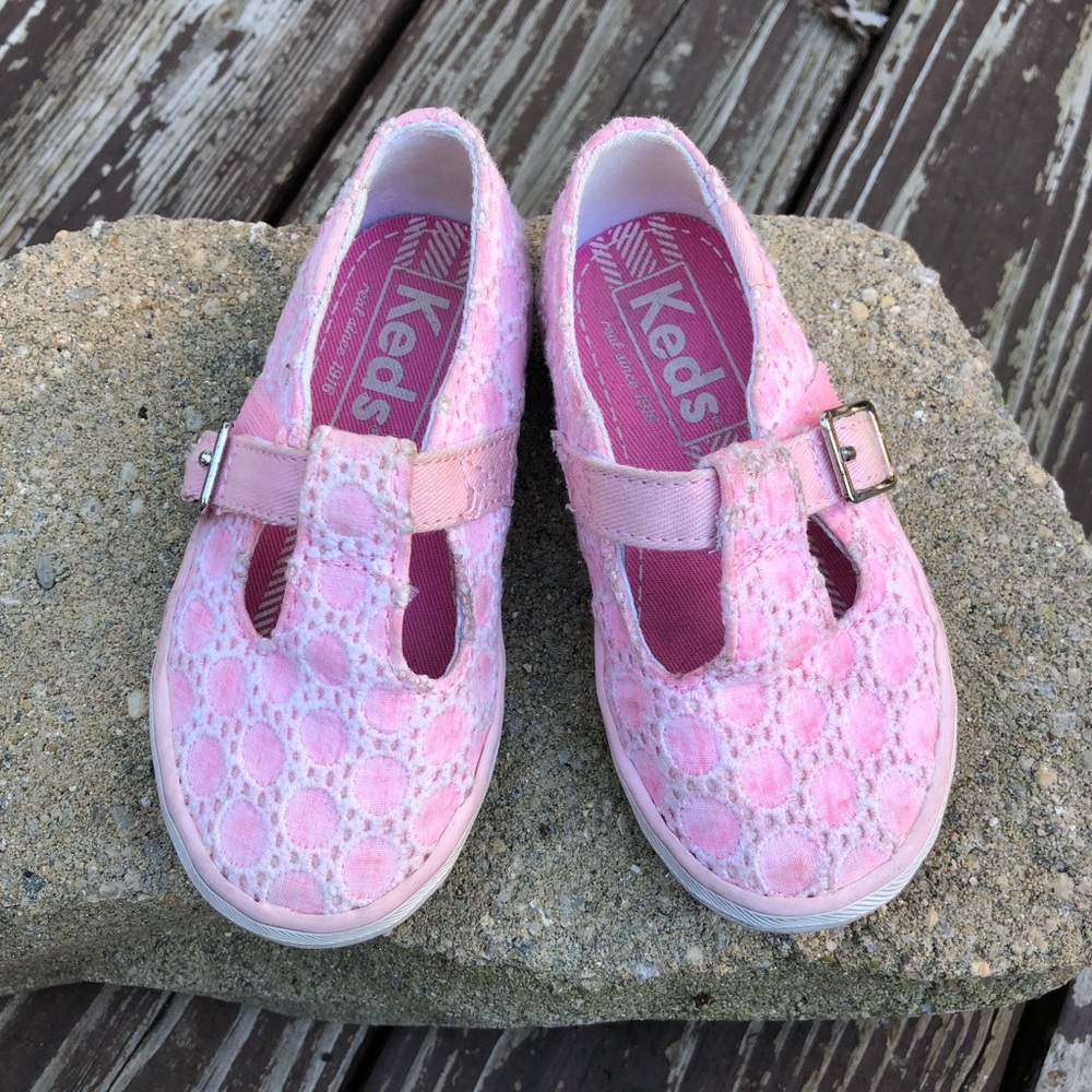 Keds Little Girl Pink T-Strap Sneakers